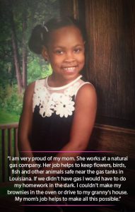 Tomira Eason is an inspiration to her 10-year-old daughter because of the work she does for Cheniere.