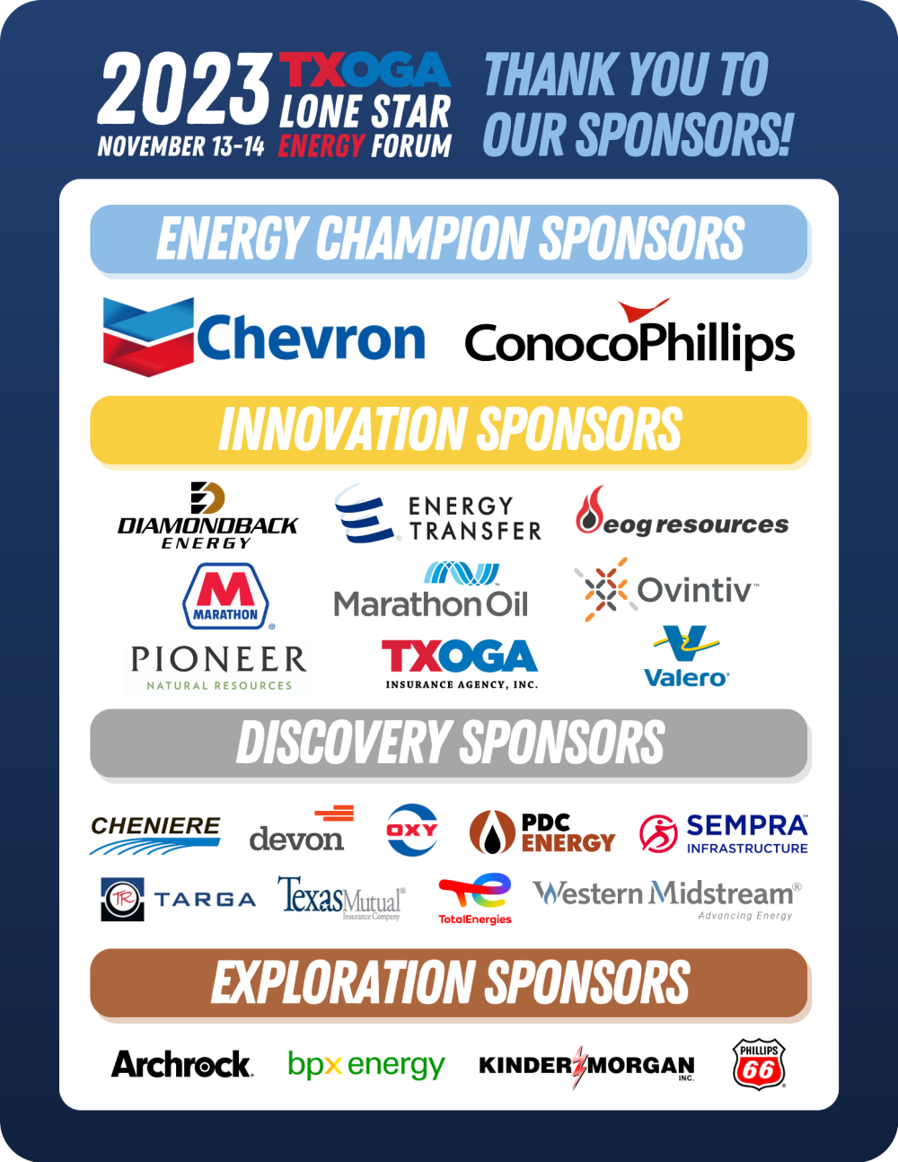 2023 Lone Star Energy Forum Sponsors 081023 2023 Lone Star Energy Forum Sponsors 081023